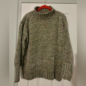 Cynthia Rowley light green multicolor yarn chenille soft mock neck Sweater